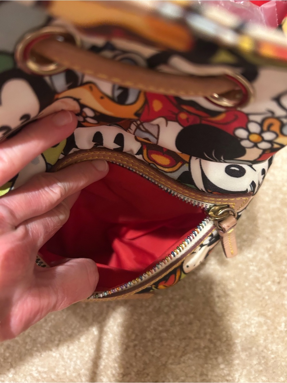 Dooney & Bourke Multicolor Disney Character Drawstring Backpack - Picture 7 of 8
